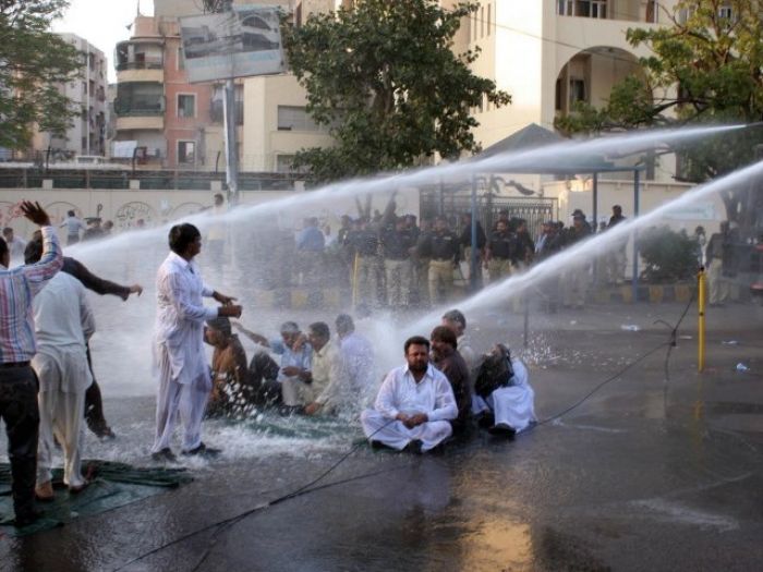 SPLA leaders protests in Karachi